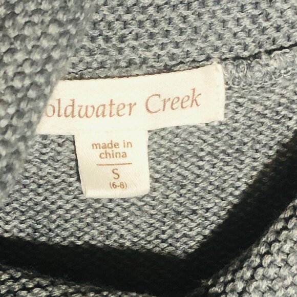 Coldwater creek sweater shirt knit short sleeve gray cowl neck size small READ - Picture 3 of 11